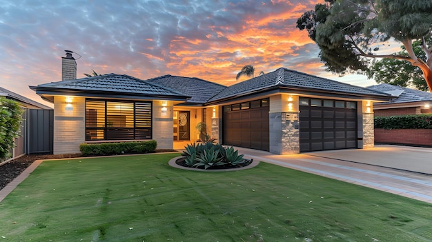 Modern Luxury Home at Dusk