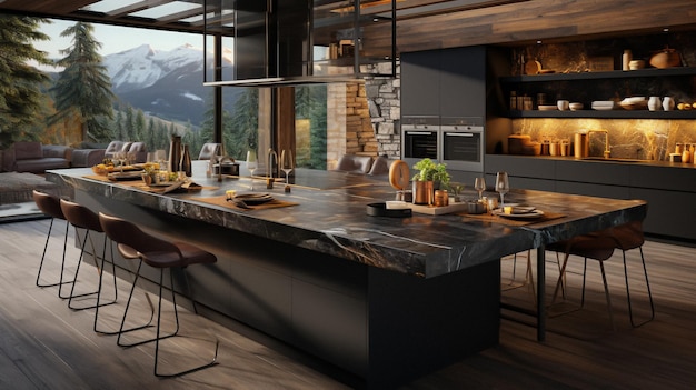 modern luxury kitchen interior