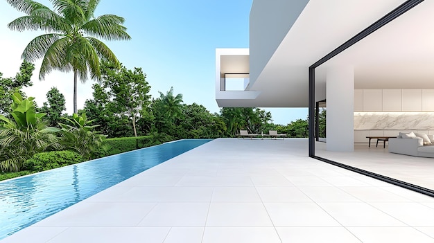 Modern Luxury Villa with Floor to Ceiling Windows and Panoramic Outdoor Views