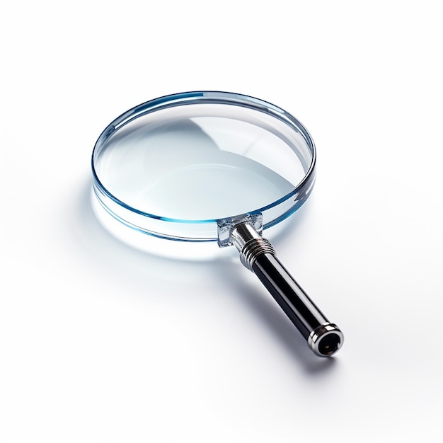 a modern magnifying glass white background