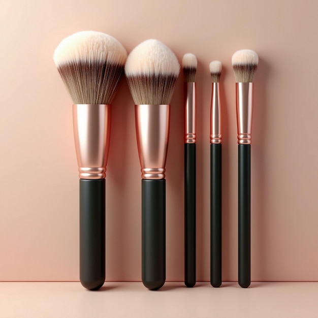 Photo modern makeup brush set mockup perfect for cosmetic presentations