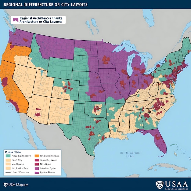 Photo modern map of usa with interactive features