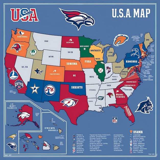 Photo modern map of usa with interactive features