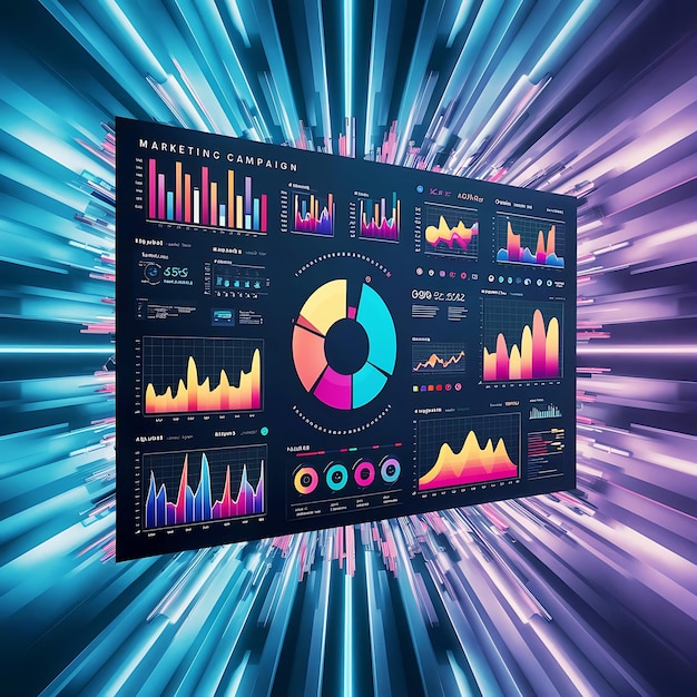 Photo modern marketing dashboard vibrant metrics drive success