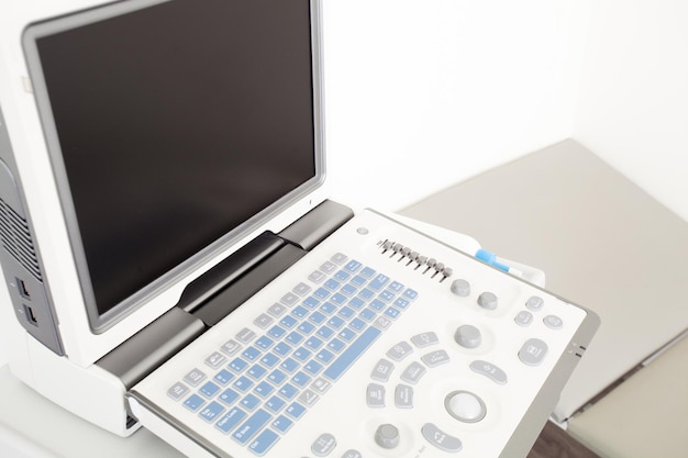 Modern medical device in hospital Control panel ultrasound diagnostic