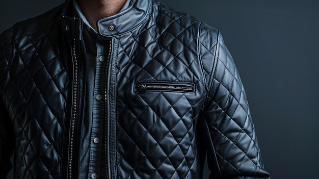 Modern Mens Casual Jacket CloseUp Portrait