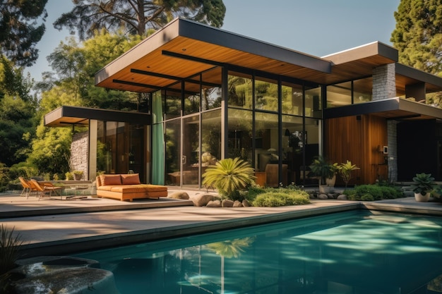 Modern midcentury house architecture building outdoors