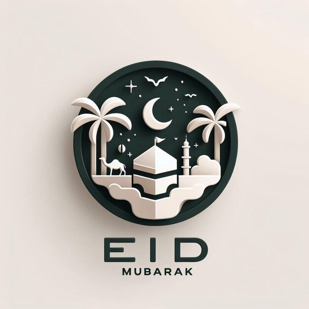 Photo modern minimalist 3d logo design with eid aladha theme