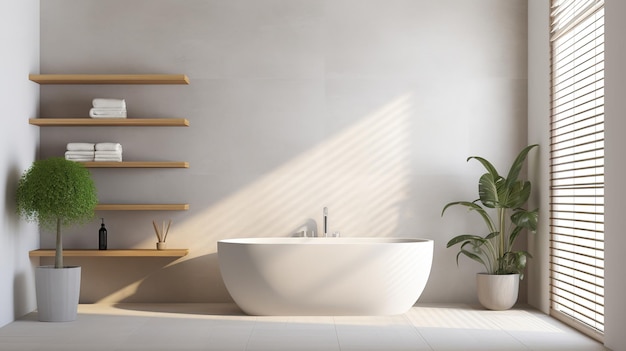 Modern Minimalist Bathroom Design with Sunlight