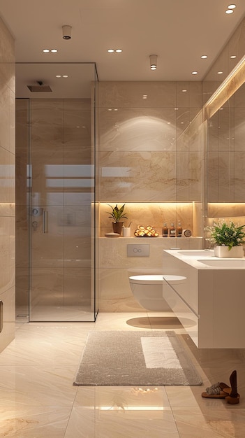 Modern and minimalist bathroom