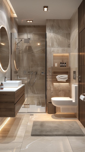 Modern and minimalist bathroom