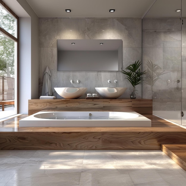 Modern and minimalist bathroom