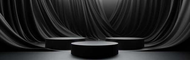 Modern Minimalist Beige Podiums Mockup for Cosmetic Product Presentation on Abstract Geometric Stage Background