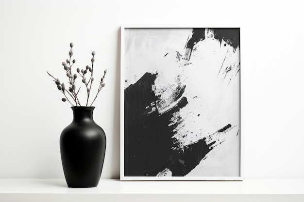 Photo modern minimalist black white art