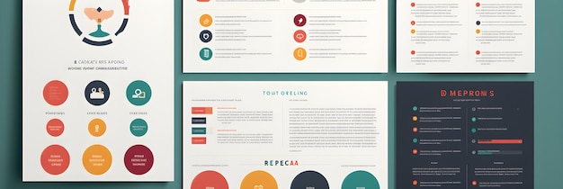 Photo modern and minimalist cv design concept with bold colors and infographics