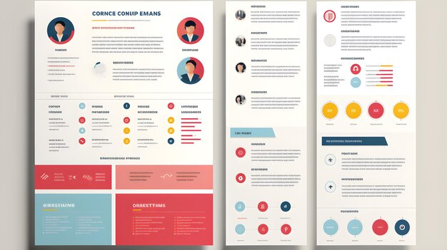 Modern and Minimalist CV Design Concept with Bold Colors and Infographics