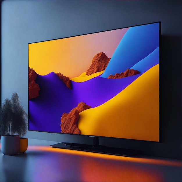 A modern minimalist design with a vibrant colorful hue rendered in 8K UHD with a photorealistic