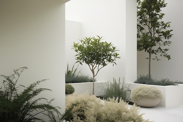 Photo modern and minimalist garden design