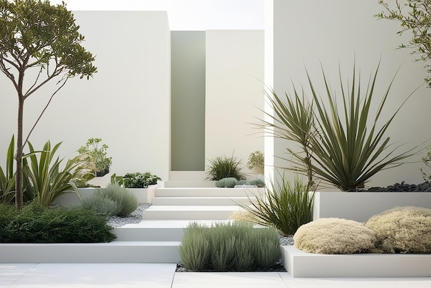 Photo modern and minimalist garden design