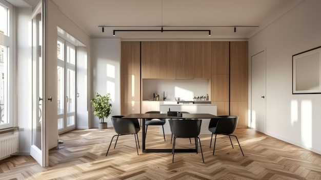 Modern minimalist kitchen interior design generative ai