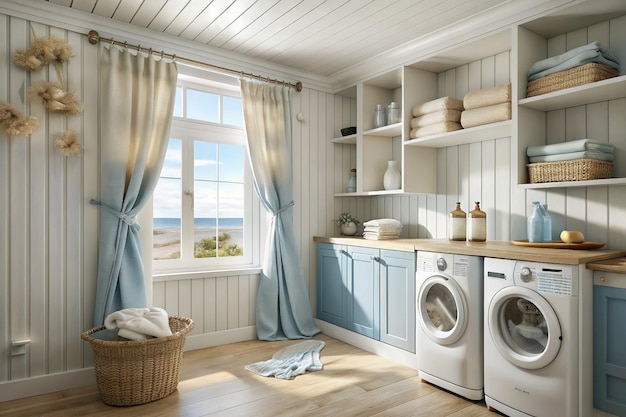 Modern minimalist laundry room