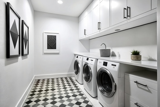 Modern minimalist laundry room