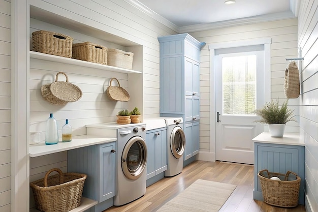 Modern minimalist laundry room