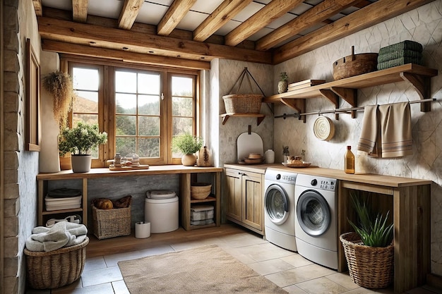 Modern minimalist laundry room