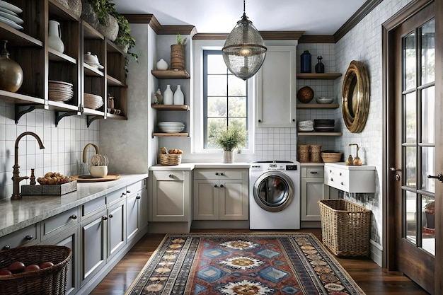 Modern minimalist laundry room