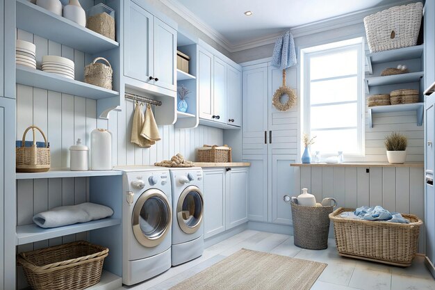 Modern minimalist laundry room