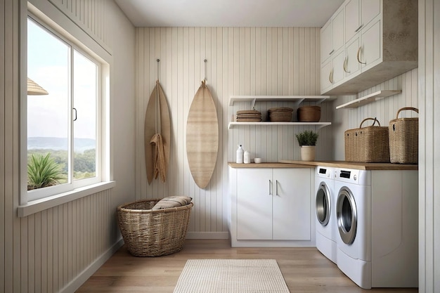 Modern minimalist laundry room