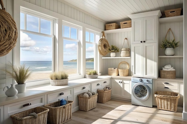 Modern minimalist laundry room