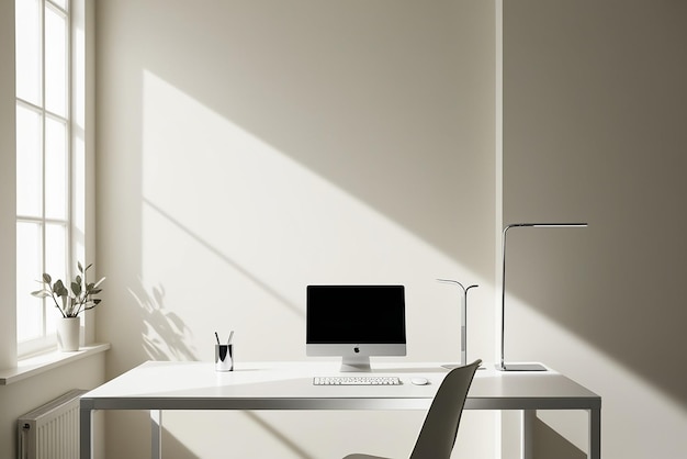 Photo modern minimalist workspace design