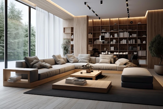 A modern minimalistic style is applied to the design of the interior of a home