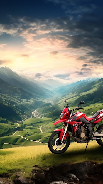 Photo modern motorcycle mobile wallpaper biker landscape