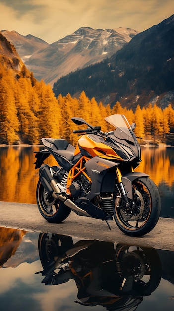 Photo modern motorcycle mobile wallpaper biker landscape