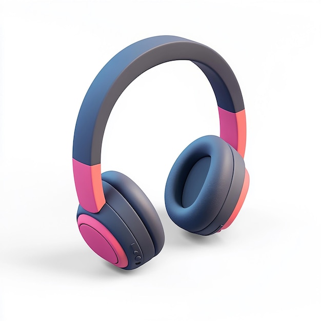 Modern Music Headphone mockup with solid background