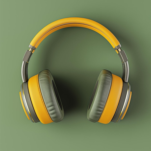 Modern Music Headphone mockup with solid background