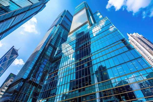 modern office building in hong kong china