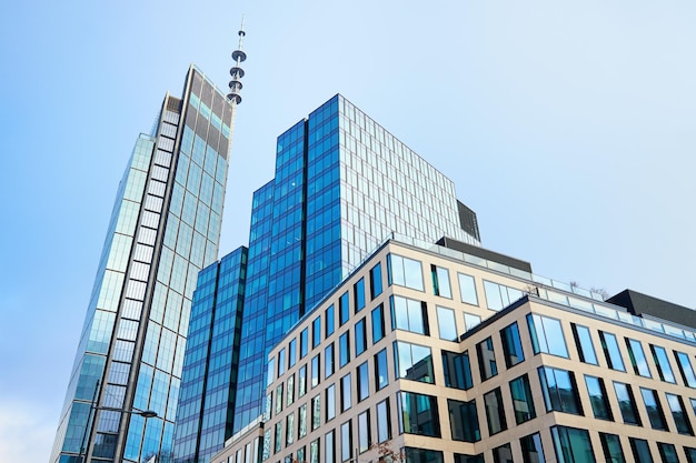 Modern office building in warsaw poland skyscrapers facade in city business center exterior