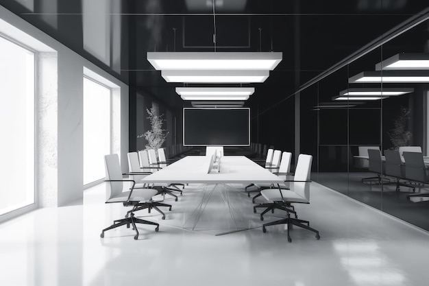 modern office conference room interior AI generated illustration