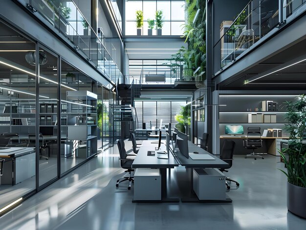 Modern Office Design With Computer Equipment Inside Generated By Ai