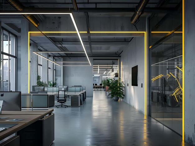 Modern Office Design With Computer Equipment Inside Generated By Ai