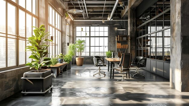 modern office interior design Loft concept AI Generative