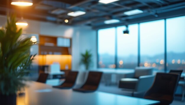 Modern Office Interior Design with Blur Background for Creative Business