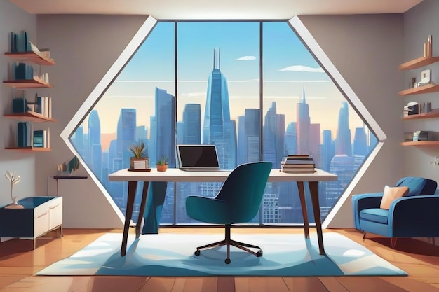 modern office interior HD 8K wallpaper Stock Photographic Image