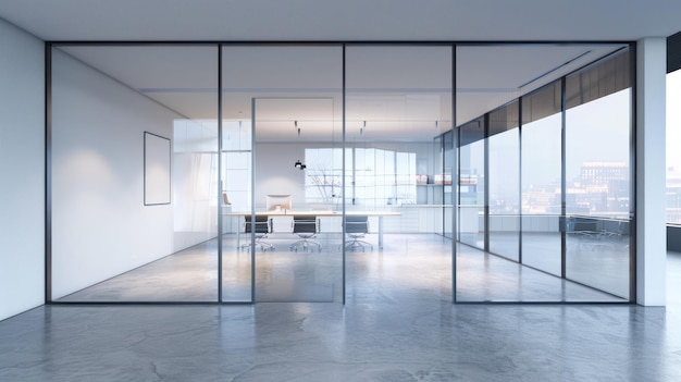 Photo modern office interior with glass walls