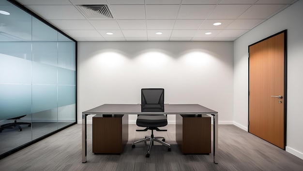 Modern office interior with white walls panoramic windows and daylight