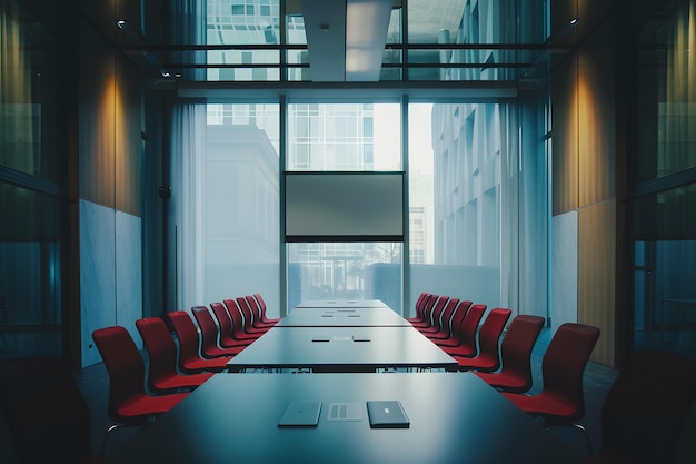 Modern office room interior with chairs and comfortable furniture