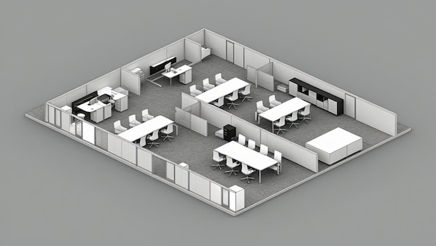 Photo modern office space layout with versatile furniture for collaboration